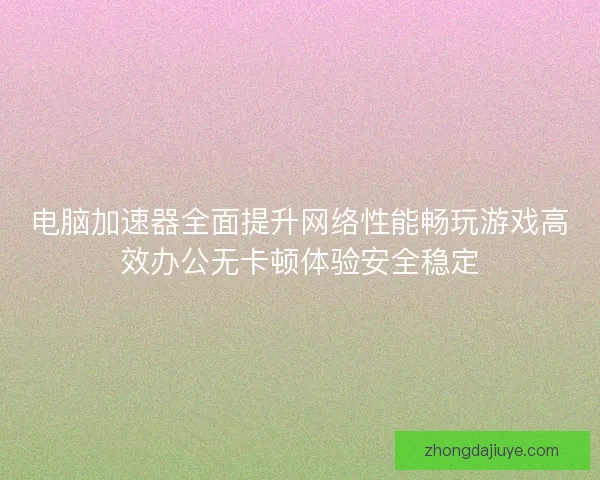 电脑加速器全面提升网络性能畅玩游戏高效办公无卡顿体验安全稳定 电脑加速器全面提升网络性能畅玩游戏高效办公无卡顿体验安全稳定